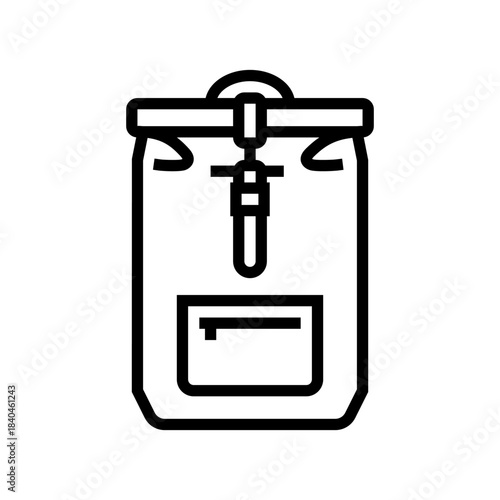 water repellent backpack line icon vector illustration