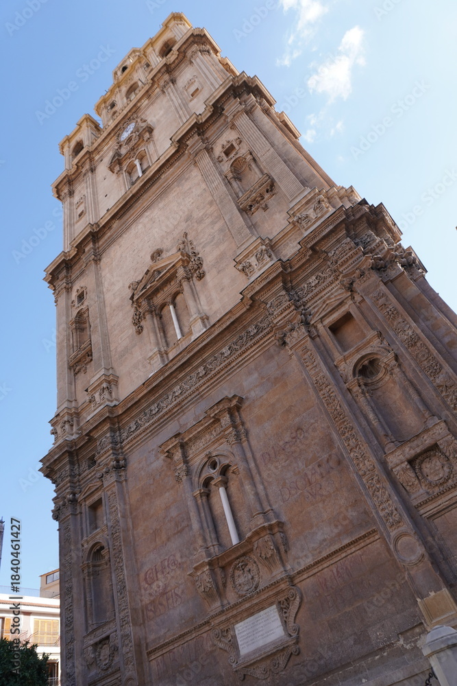 Fototapeta premium Tower bell of Cathedral of Murcia in Spain