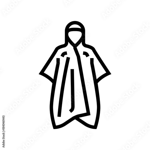 poncho raincoat line icon vector illustration