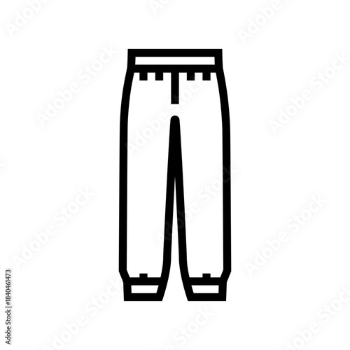 rain pants elastic waistband line icon vector illustration