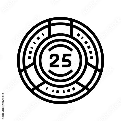 poker chips line icon vector illustration