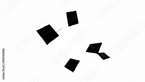 Abstract geometric shapes radiating outward on a clean white background