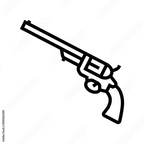 colt revolver line icon vector illustration