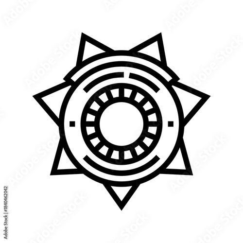 sheriff badge line icon vector illustration
