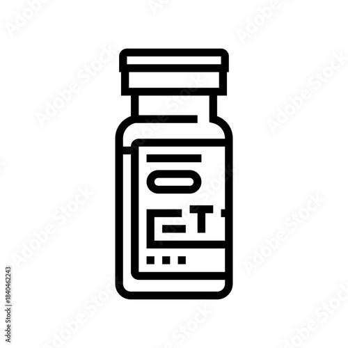 testosterone injection vial line icon vector illustration