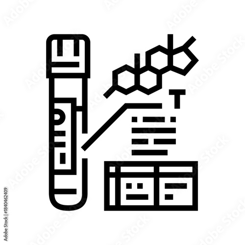 blood test for testosterone levels line icon vector illustration