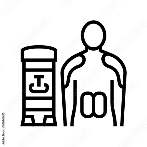 testosterone cream application line icon vector illustration