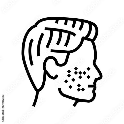 acne on face line icon vector illustration