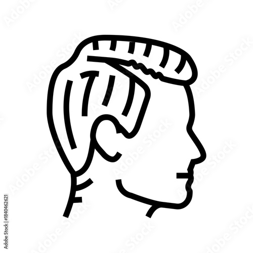 hair thinning or bald spots line icon vector illustration
