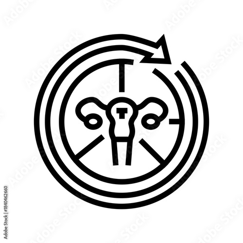 irregular menstrual cycle line icon vector illustration