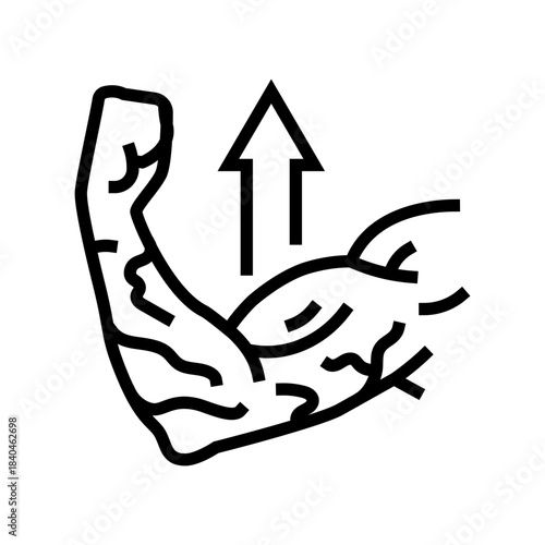 increased muscle vascularity line icon vector illustration