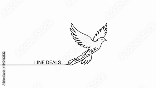 Dove with broken chain symbolizes freedom and peace