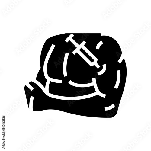 steroid injection arm glyph icon vector illustration