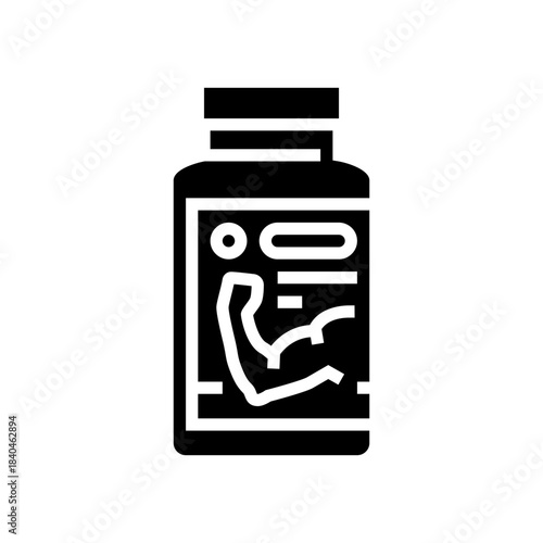 testosterone booster bottle glyph icon vector illustration