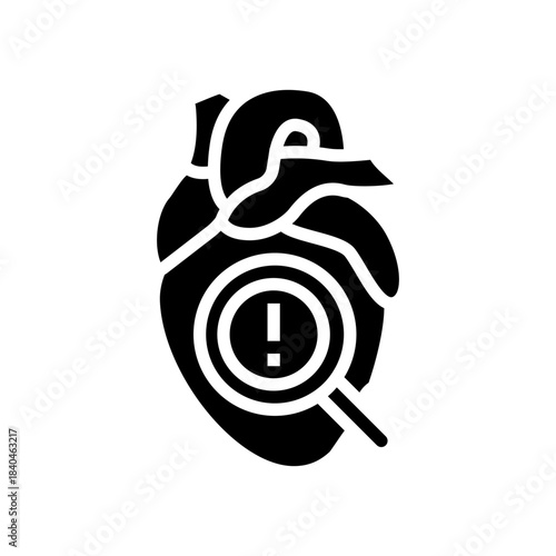 heart health warning glyph icon vector illustration
