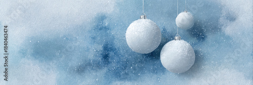 Frosted ornament snowy bauble icy blue winter minimal