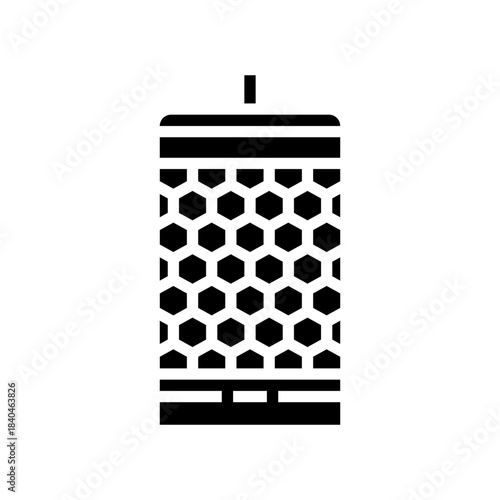 beeswax candle glyph icon vector illustration