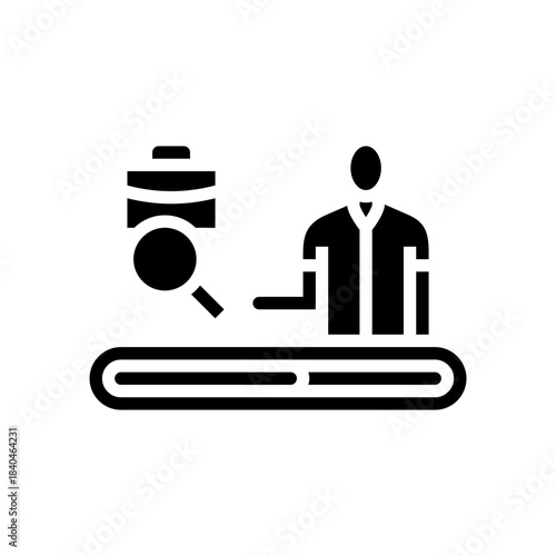 underemployed worker half filled bar glyph icon vector illustration