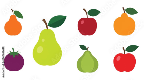 Colorful assortment of fruits including pears apples plums and citrus