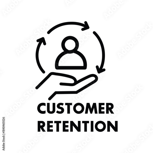 Customer Retention, Loyalty Program, and Client Relationship Line Icon
