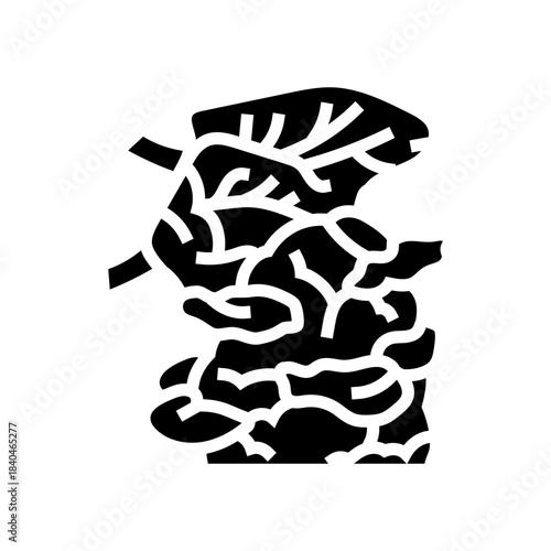 plastic packaging on coral reef glyph icon vector illustration