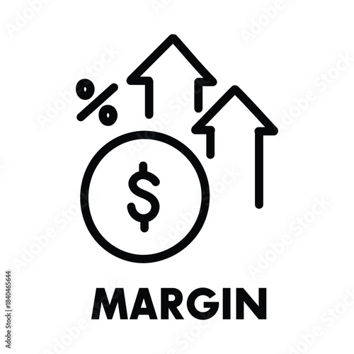 Profit Margin, Revenue Growth, and Financial Increase Line Icon