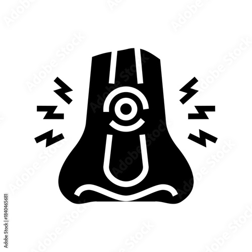 nose allergy reaction icon glyph icon vector illustration