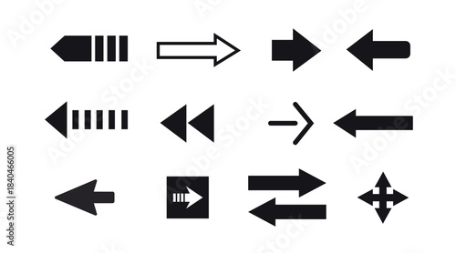 Arrow icon vector set. Vector isolated illustration set of different kind of arrows