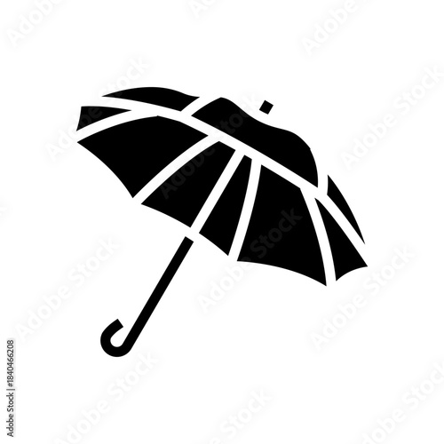 opened umbrella glyph icon vector illustration