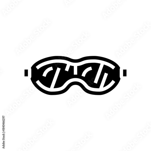 rain protective goggles glyph icon vector illustration