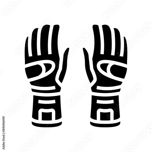 rain protective gloves glyph icon vector illustration