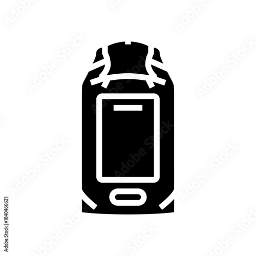 waterproof bag glyph icon vector illustration