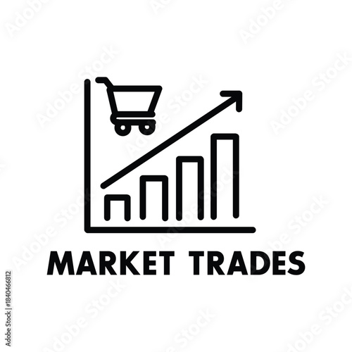 Market Trades, Stock Exchange, and Finance Growth Chart Icon