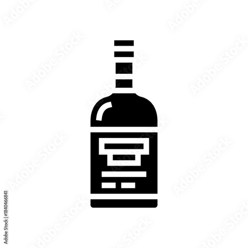bourbon bottle glyph icon vector illustration