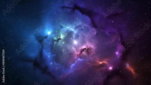 Wallpaper Mural Floating Island Cloud Formations with empty space 3d render abstract effect product showcase style featuring nebula, space, cosmos, Torontodigital.ca