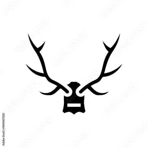 deer antlers on the wall glyph icon vector illustration