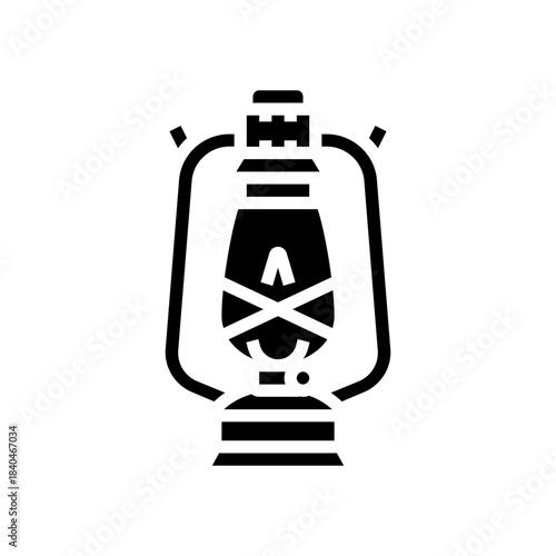 kerosene lamp glyph icon vector illustration