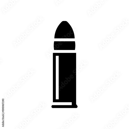 bullet and shell casing glyph icon vector illustration