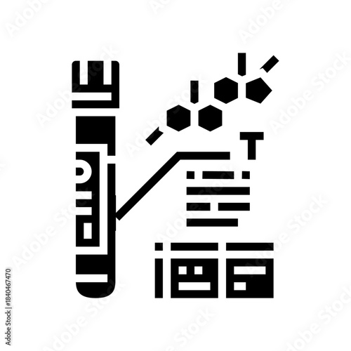 blood test for testosterone levels glyph icon vector illustration