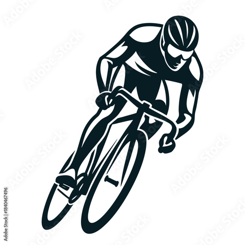 Dynamic Road Cyclist Vector Illustration - Sport Athlete in Action