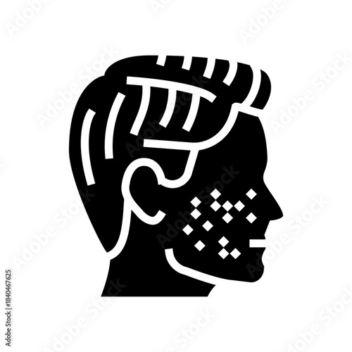 acne on face glyph icon vector illustration
