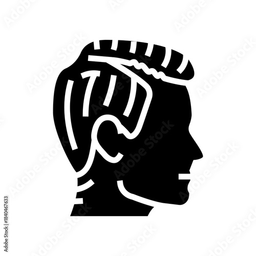 hair thinning or bald spots glyph icon vector illustration