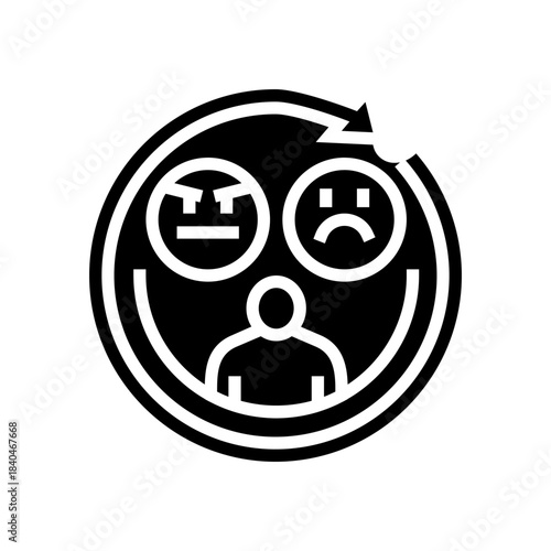 mood swings or anger glyph icon vector illustration