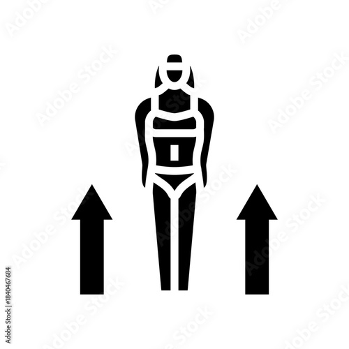 female body silhouette masculine features glyph icon vector illustration