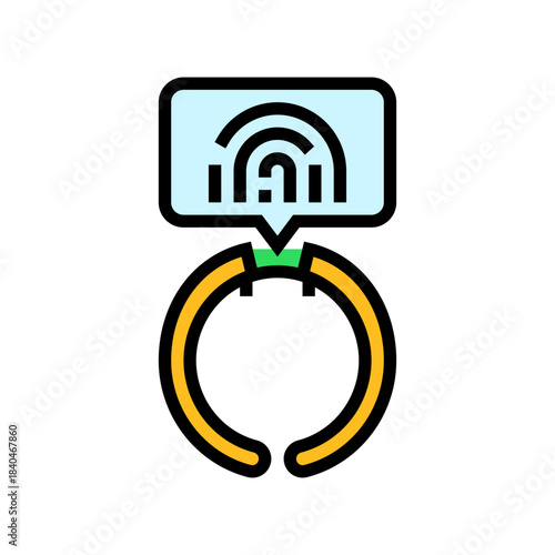smart ring biometric sensors color icon vector illustration
