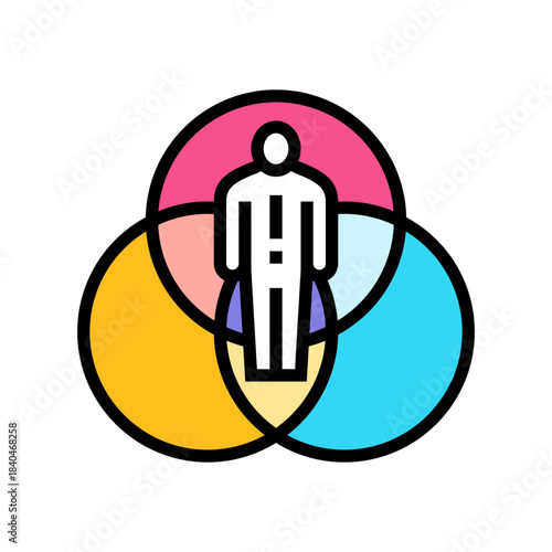 intersectionality color icon vector illustration