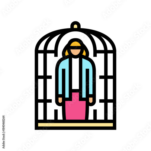 misogyny color icon vector illustration