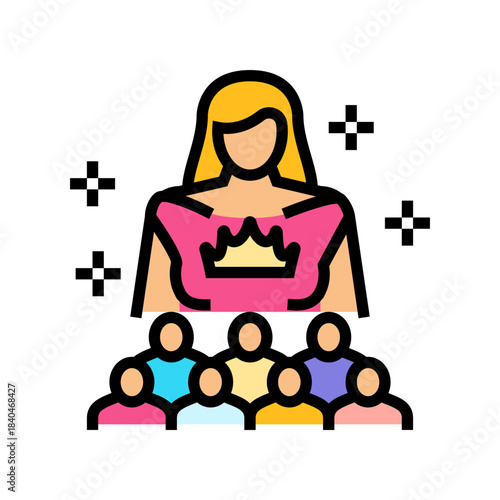 matriarchy color icon vector illustration