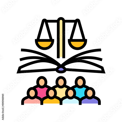 social justice color icon vector illustration