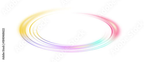 Colorful gradient abstract oval shape with glowing modern design